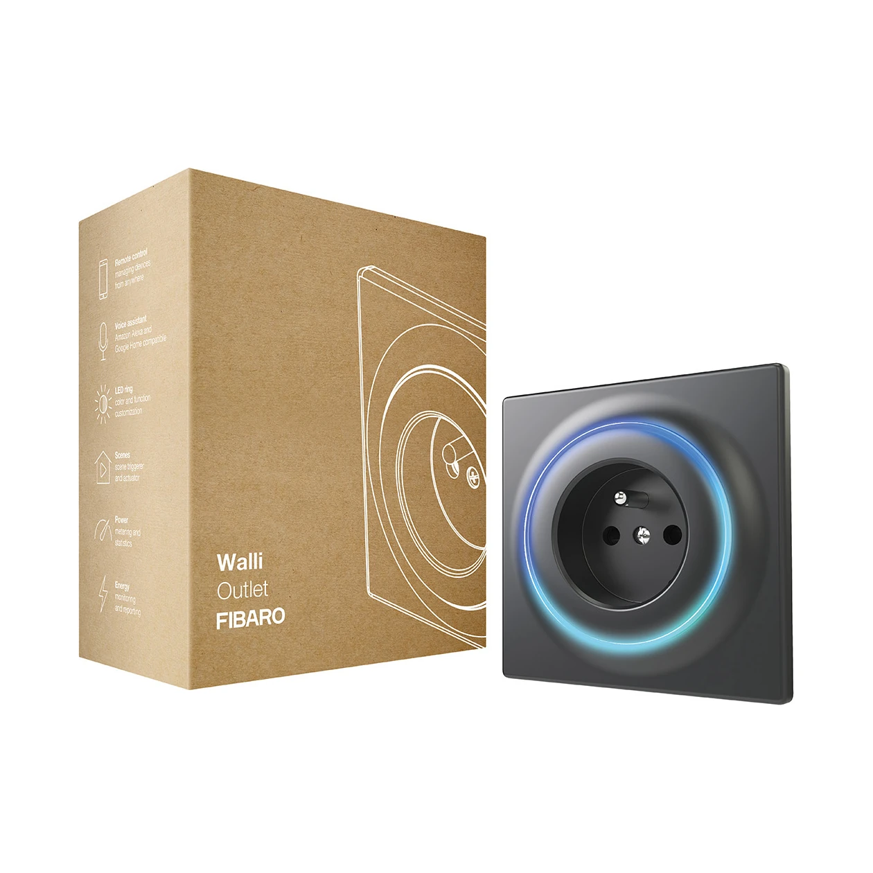 FIBARO Walli Outlet Single FGWOF-011-8 EU ZW5 868,4Mhz