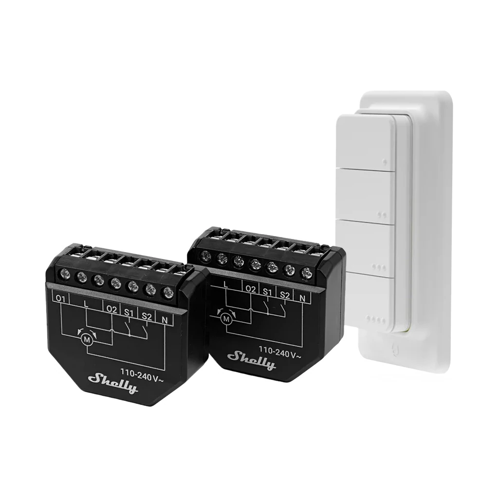 Shelly Shutter x2 + BLU RC Button 4 Pack